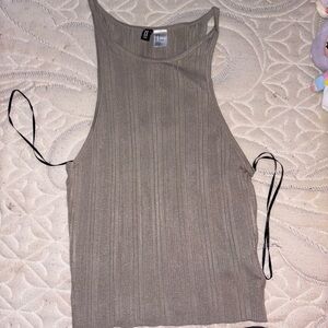 H&M Ribbed Tank Top - Taupe
